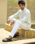 Chanderi Foil Print Kurta Set - WaliaJones