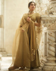 Paro Gold Chanderi Anarkali Set