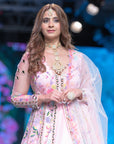 The Flamingo Forest Gardenia Anarkali in Blush Pink