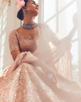 Pink HARNAAZ Embroidered Lehenga