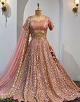 Peach Lehenga Set - WaliaJones