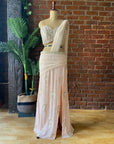 Powder Pink Draped Saree