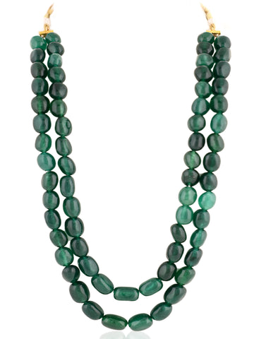 Green Emerald Beads Double Layered Maala - WaliaJones