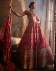 RED LOOP Heavily Embroidered Lehenga