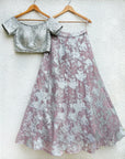 Silver Dust Pink Glam Skirt  and Sequins Off Shoulder Blouse