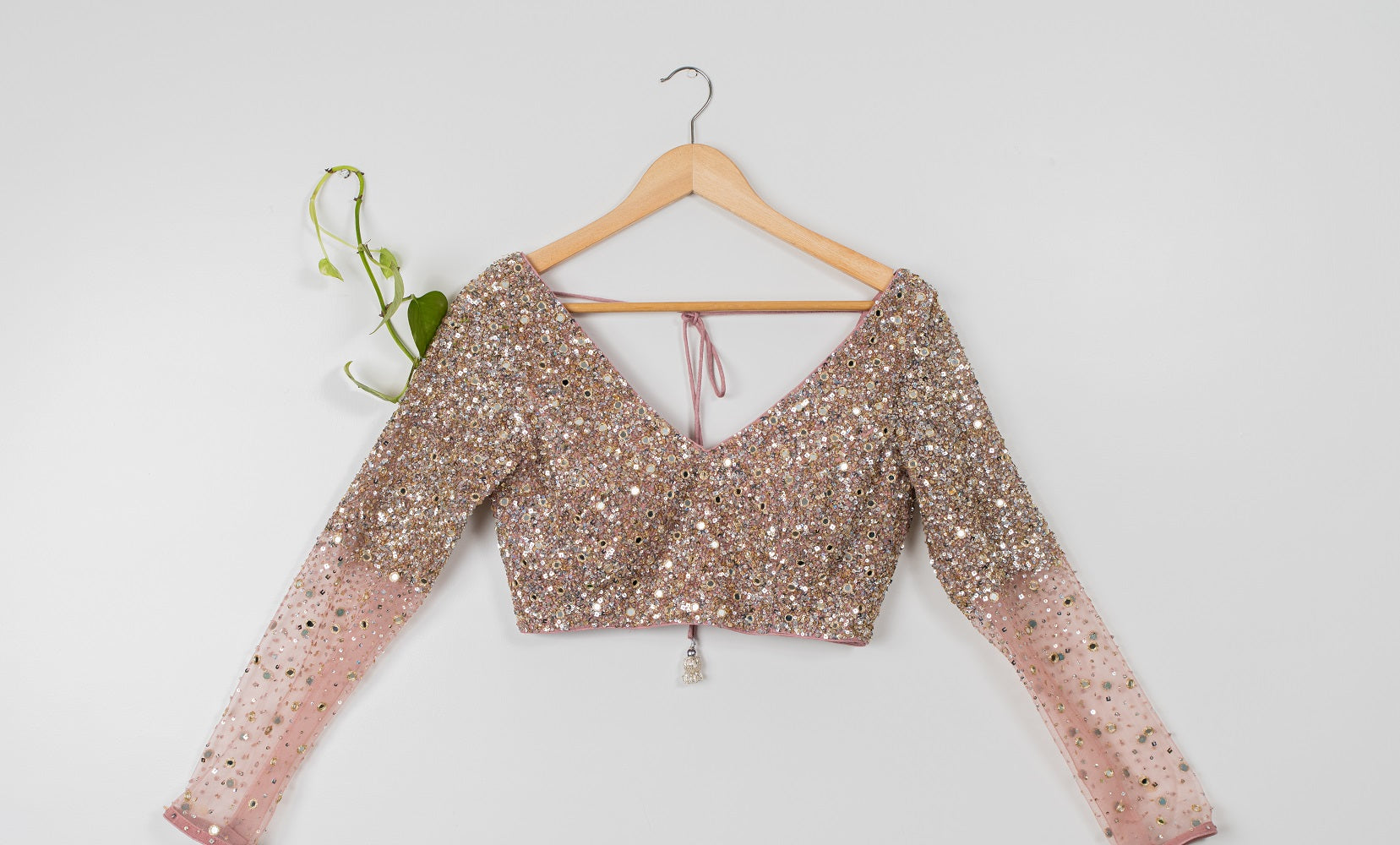 Rose Gold Puri Zari Tissue Lehenga Set main image 0