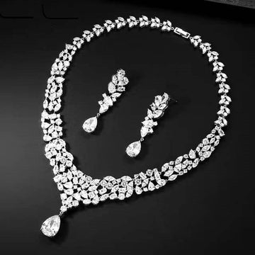 Necklace Set with White Zircon - WaliaJones