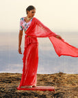 Pre Draped Saree with Belt - WaliaJones