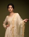 Ivory Beige Anarkali Set