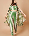 Forest Green Stripes Pant Set