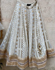 Ivory Multipanel Lehenga Set with Mirror work Blouse