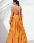 Light Greman Mustard Pleated Lehenga Set