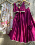 Magenta Lehenga Set with Hand-Painted Dupatta - WaliaJones