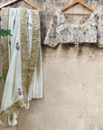 Ivory and Lavender Embroidered Saree - WaliaJones
