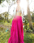 Pink Bandhini Lilacs and Aztec Skirt Set - WaliaJones