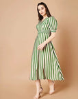 Forest Green Stripe Dress