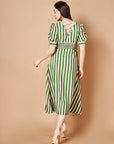 Forest Green Stripe Dress