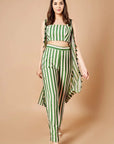 Forest Green Stripes Pant Set