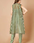 Forest Green Stripes Pant Set