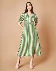 Forest Green Stripe Dress