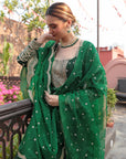 Bottle Green Heavily Embroidered Suit