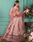 Rust-Rose Lehenga with French Chateau Elements