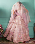 Lilac Lehenga with Seven Vows Elements