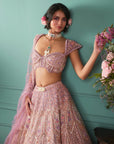 Lilac Lehenga with Seven Vows Elements