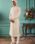 Pearled Ivory Sherwani Set