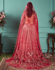 Red Lehenga with Peacock Elements