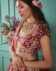 Red Lehenga with Elephant Elements