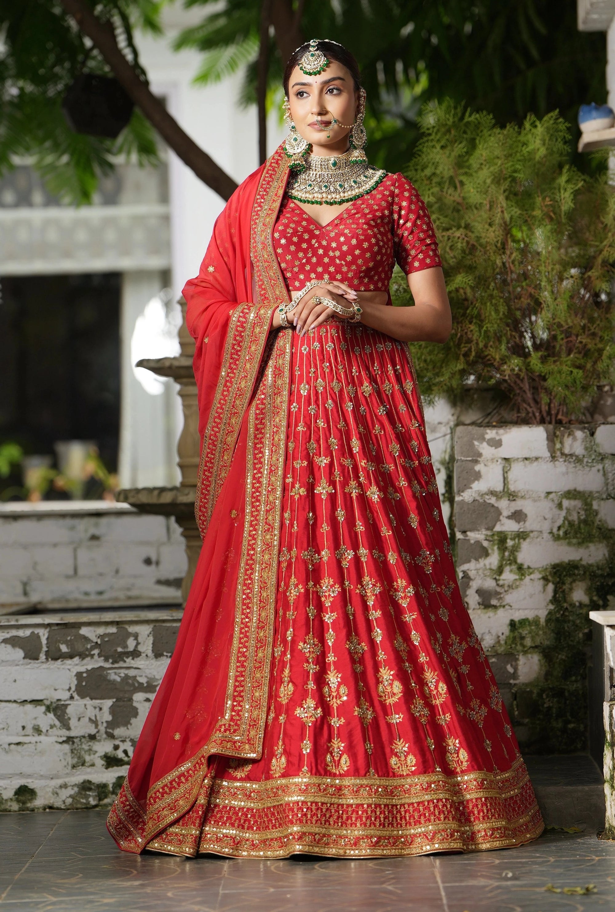 Red Bridal Lehenga Set WaliaJones