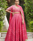 Red Gotta Applique Lehenga Set