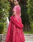 Red Gotta Applique Lehenga Set