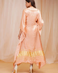 Sherbert Orange Peach Model Satin Silk Kaftaan