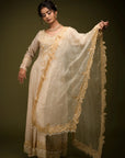 Ivory Beige Anarkali Set