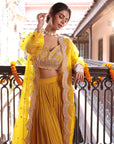 Mustard Embroidered Lehenga