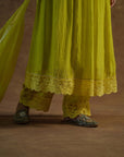 Lemon Yellow Kurta with Palazzo Pants and Dupatta