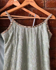 Mint Green Thread and Mirror Work Kurta and Sharara Set