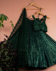 Jade Green Sequin Lehenga Set