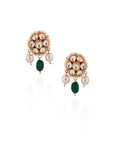 Green Beads with White Pearl Jadtar Stone Choker Set