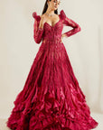 Brill Crimson Gown - WaliaJones