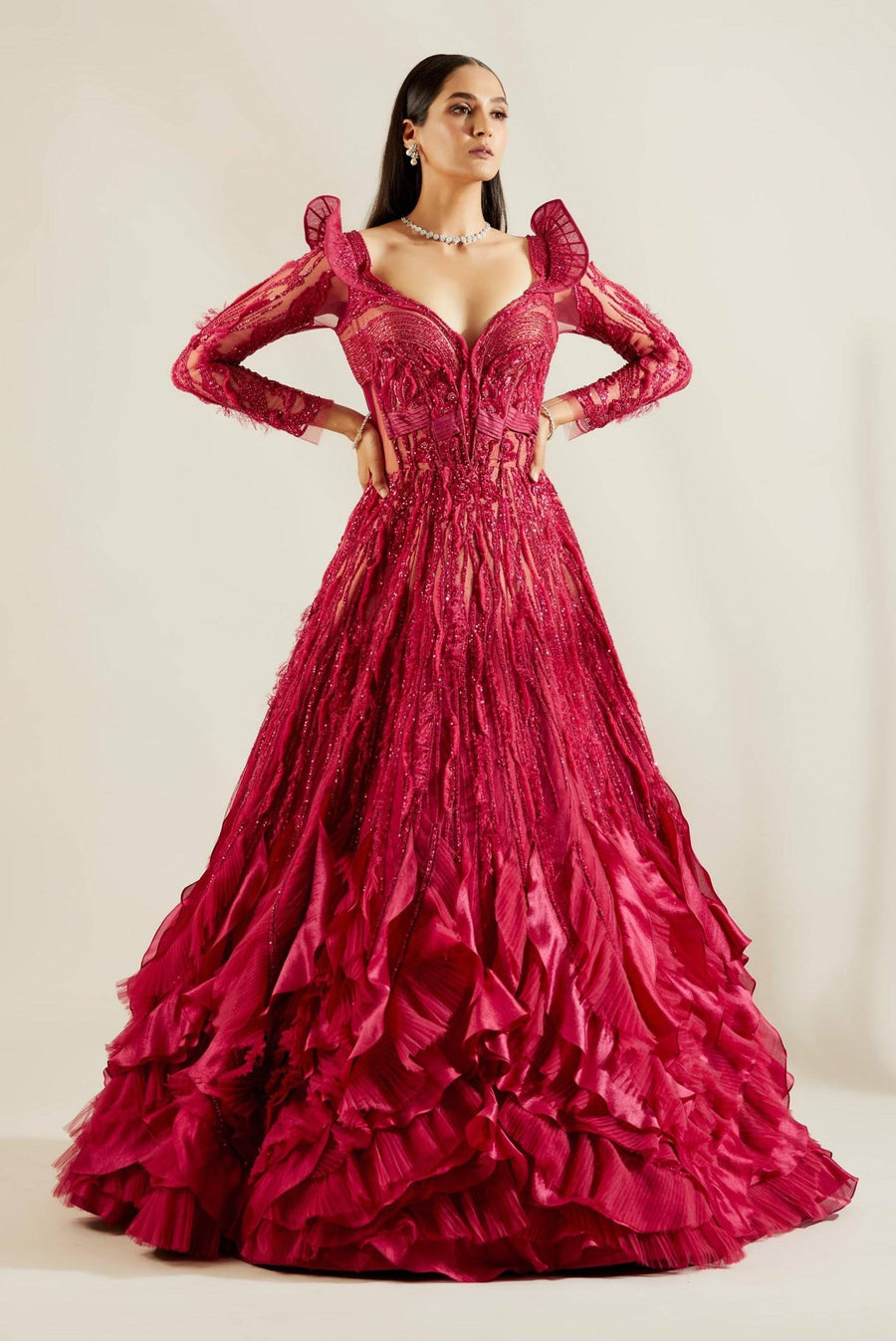 Brill Crimson Gown - WaliaJones