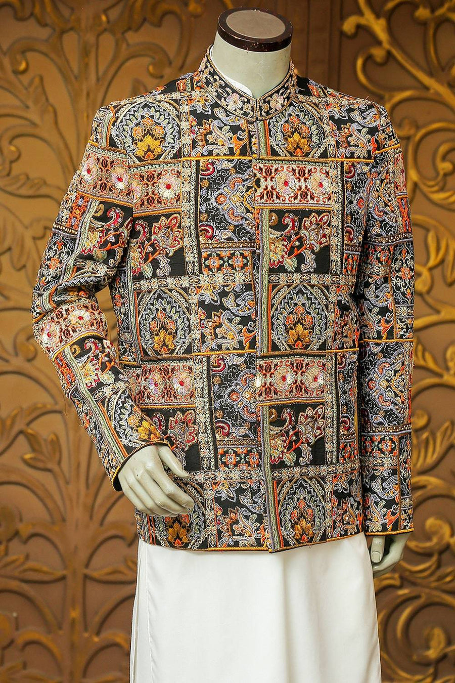 Colourful Handmade Prince Coat Resham Work - WaliaJones