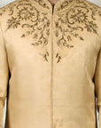 Golden Wedding Sherwani with Embroidery - WaliaJones
