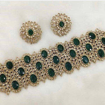 Green Necklace & Earrings Set - WaliaJones