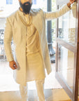 Grey Jacket Style Sherwani Set - WaliaJones