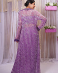 Hand Embroidered Long Shrug with Blouse Drape Skirt with Belt - WaliaJones