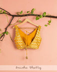 Honey Yellow Floral Lehenga with Mirror work Blouse - WaliaJones