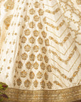 Ivory Luster Multipanel Embroidered Bridal Lehenga Set - WaliaJones